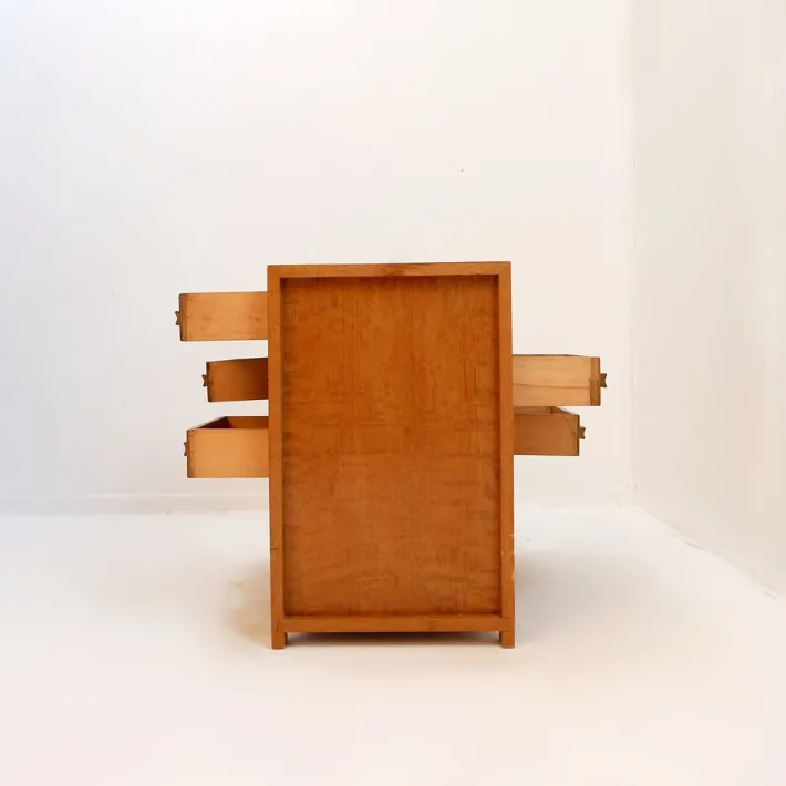 Pamono Vintage Wooden Sewing Cabinet with Double-Sided Drawers, 1960s