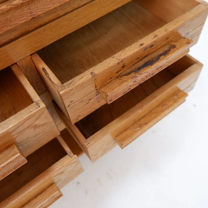 Pamono Vintage Wooden Sewing Cabinet with Double-Sided Drawers, 1960s