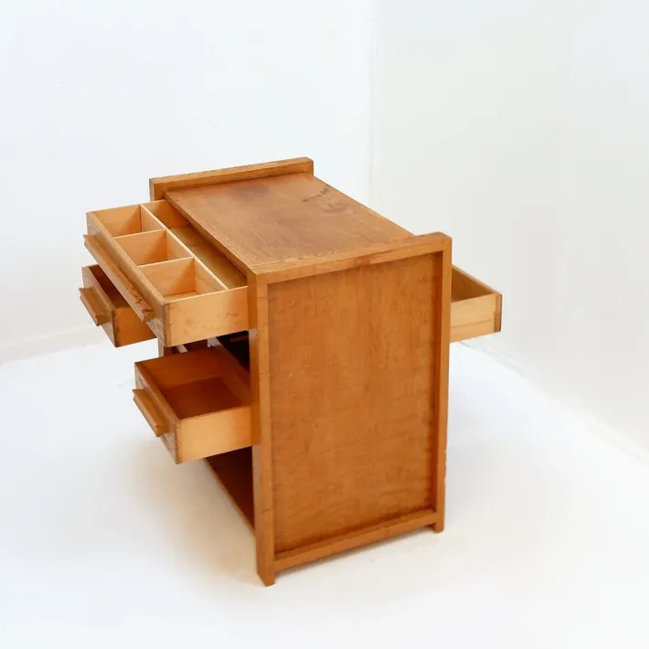 Pamono Vintage Wooden Sewing Cabinet with Double-Sided Drawers, 1960s