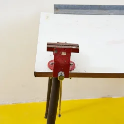 Pamono Vintage Worktable with Red Vice and Formica Top Outlet