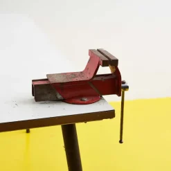 Pamono Vintage Worktable with Red Vice and Formica Top Outlet