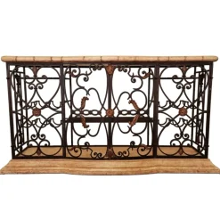 Pamono Vintage Wrought Iron Console Table with Wine Racks Online