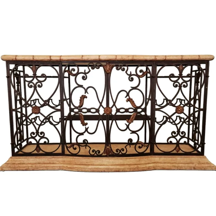 Pamono Vintage Wrought Iron Console Table with Wine Racks Online