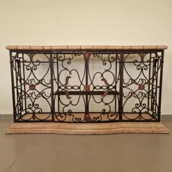 Pamono Vintage Wrought Iron Console Table with Wine Racks Online