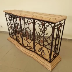 Pamono Vintage Wrought Iron Console Table with Wine Racks Online