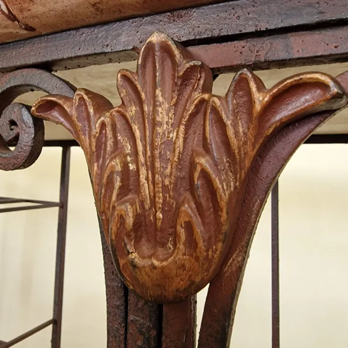 Pamono Vintage Wrought Iron Console Table with Wine Racks Online