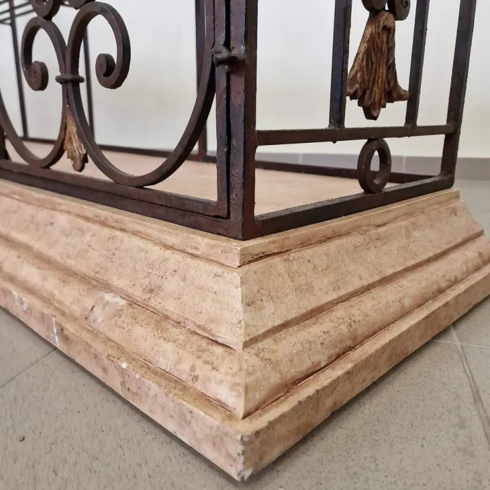 Pamono Vintage Wrought Iron Console Table with Wine Racks Online