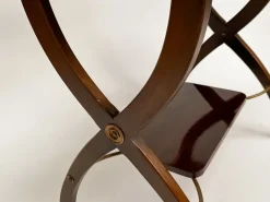 Pamono Vintage X-Frame Side Table on Wheels Sale