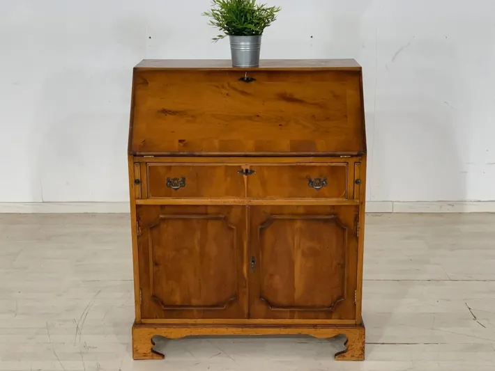 Pamono Vintage Yew & Leather Secretary Online