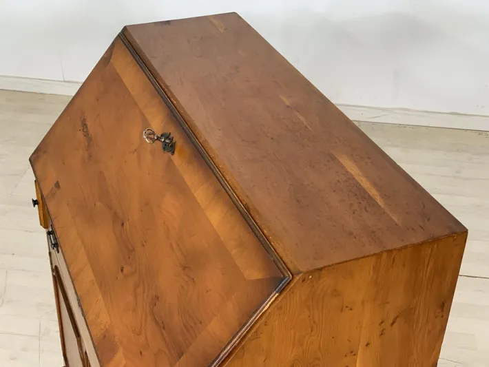 Pamono Vintage Yew & Leather Secretary Online