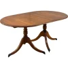 Pamono Vintage Yew Wood Twin Pedestal Extending Dining Table Discount