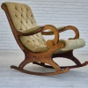 Pamono Vinttage Scandinavian Rocking Chair in Velour, 1950s Hot