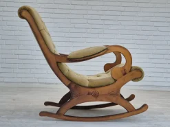 Pamono Vinttage Scandinavian Rocking Chair in Velour, 1950s Hot