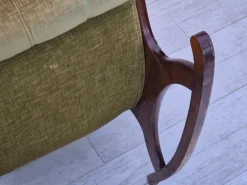Pamono Vinttage Scandinavian Rocking Chair in Velour, 1950s Hot