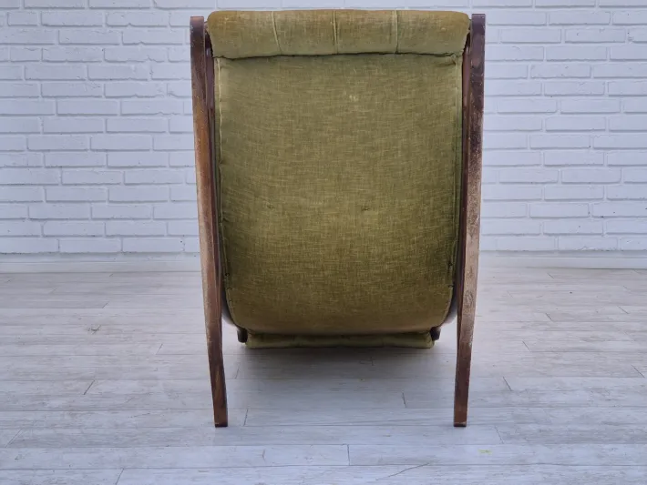 Pamono Vinttage Scandinavian Rocking Chair in Velour, 1950s Hot