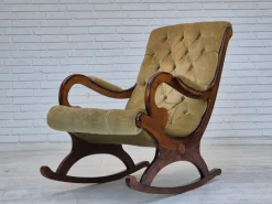 Pamono Vinttage Scandinavian Rocking Chair in Velour, 1950s Hot