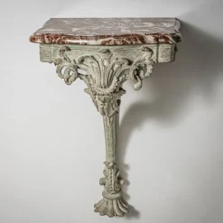 Pamono Wall Console with Red Marble Top Outlet