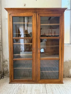 Pamono Walnut and Glass Bookcase, 1890s Online