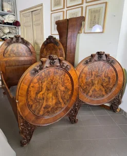 Pamono Walnut Bed, 1930s, Set of 2 New