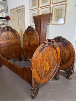 Pamono Walnut Bed, 1930s, Set of 2 New