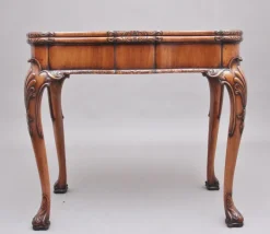 Pamono Walnut Card Table by Howard & Co London, Early 1900s Online
