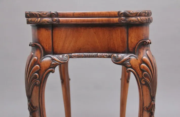 Pamono Walnut Card Table by Howard & Co London, Early 1900s Online