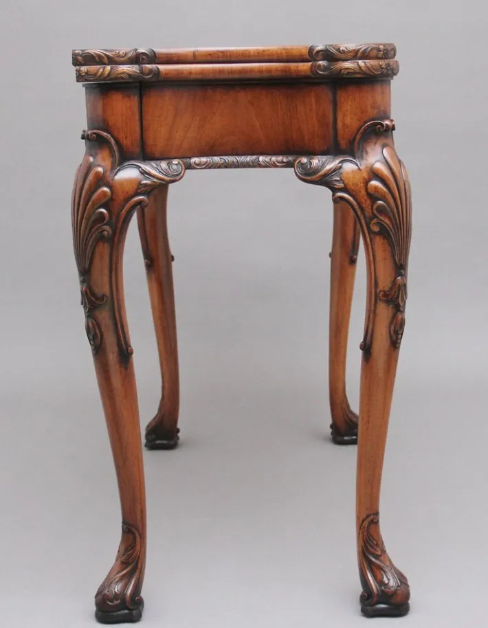 Pamono Walnut Card Table by Howard & Co London, Early 1900s Online
