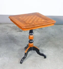 Pamono Walnut Coffee Table with Inlaid Chessboard, 1800s Sale