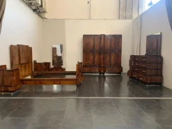 Pamono Walnut Furniture with Carvings in the style of Ducrot, 1920s, Set of 8 Hot