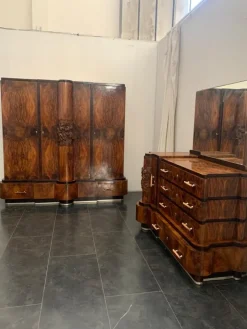 Pamono Walnut Furniture with Carvings in the style of Ducrot, 1920s, Set of 8 Hot