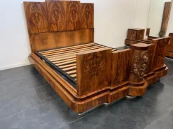 Pamono Walnut Furniture with Carvings in the style of Ducrot, 1920s, Set of 8 Hot