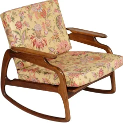 Pamono Walnut Rocking Chair by Adrian Pearsall, 1950s New