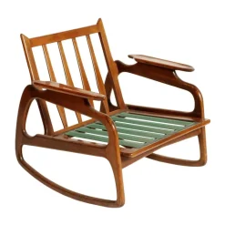 Pamono Walnut Rocking Chair by Adrian Pearsall, 1950s New