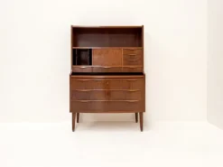 Pamono Walnut Secretary with Wave Front by Erling Torvits, Denmark, 1960s Hot