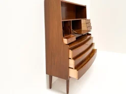 Pamono Walnut Secretary with Wave Front by Erling Torvits, Denmark, 1960s Hot