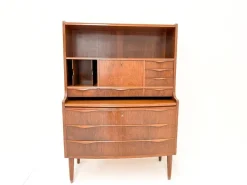 Pamono Walnut Secretary with Wave Front by Erling Torvits, Denmark, 1960s Hot