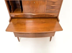 Pamono Walnut Secretary with Wave Front by Erling Torvits, Denmark, 1960s Hot