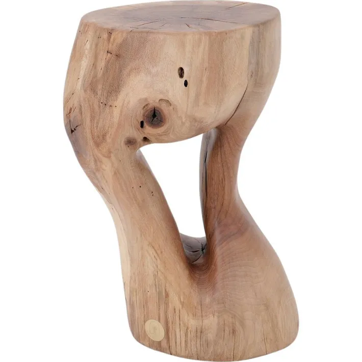 Pamono Walnut Wood Sculptural Side Table by Logniture Discount