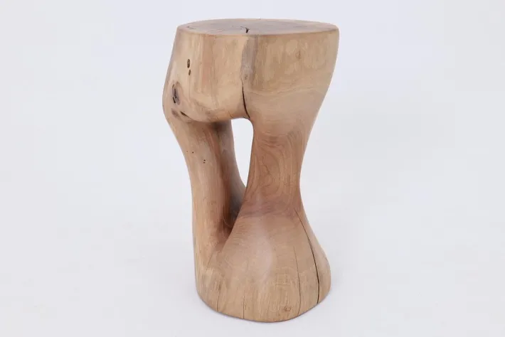 Pamono Walnut Wood Sculptural Side Table by Logniture Discount