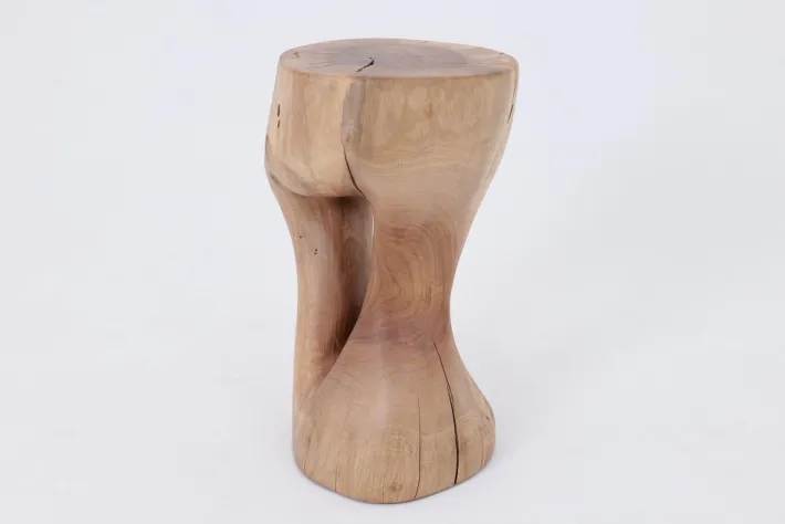Pamono Walnut Wood Sculptural Side Table by Logniture Discount