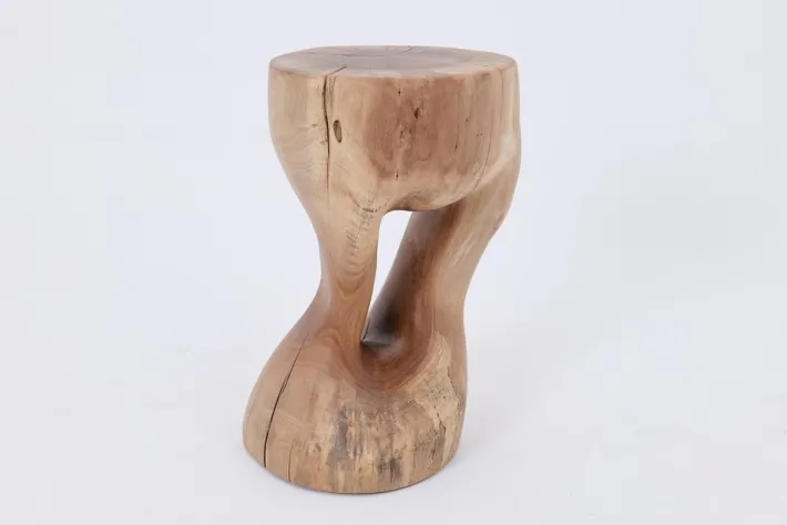 Pamono Walnut Wood Sculptural Side Table by Logniture Discount