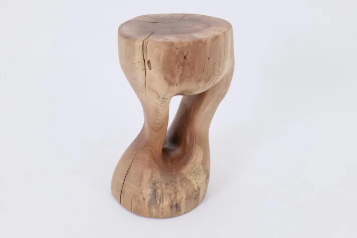Pamono Walnut Wood Sculptural Side Table by Logniture Discount
