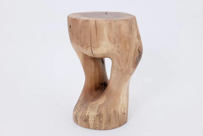 Pamono Walnut Wood Sculptural Side Table by Logniture Discount