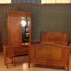Pamono Wardrobe, Bedframe and Nightstand from Jacob and Josef Kohn, 1890s, Set of 3 Discount