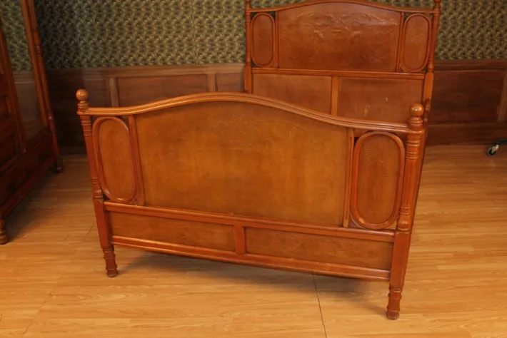 Pamono Wardrobe, Bedframe and Nightstand from Jacob and Josef Kohn, 1890s, Set of 3 Discount