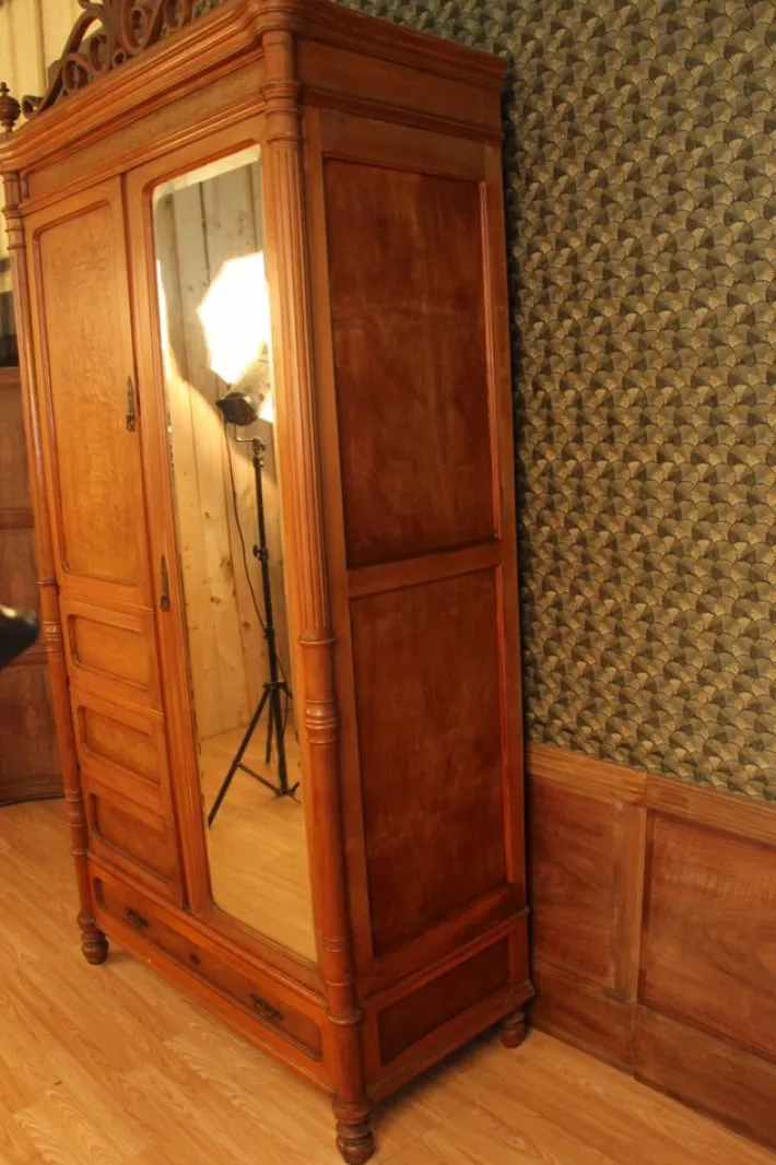 Pamono Wardrobe, Bedframe and Nightstand from Jacob and Josef Kohn, 1890s, Set of 3 Discount