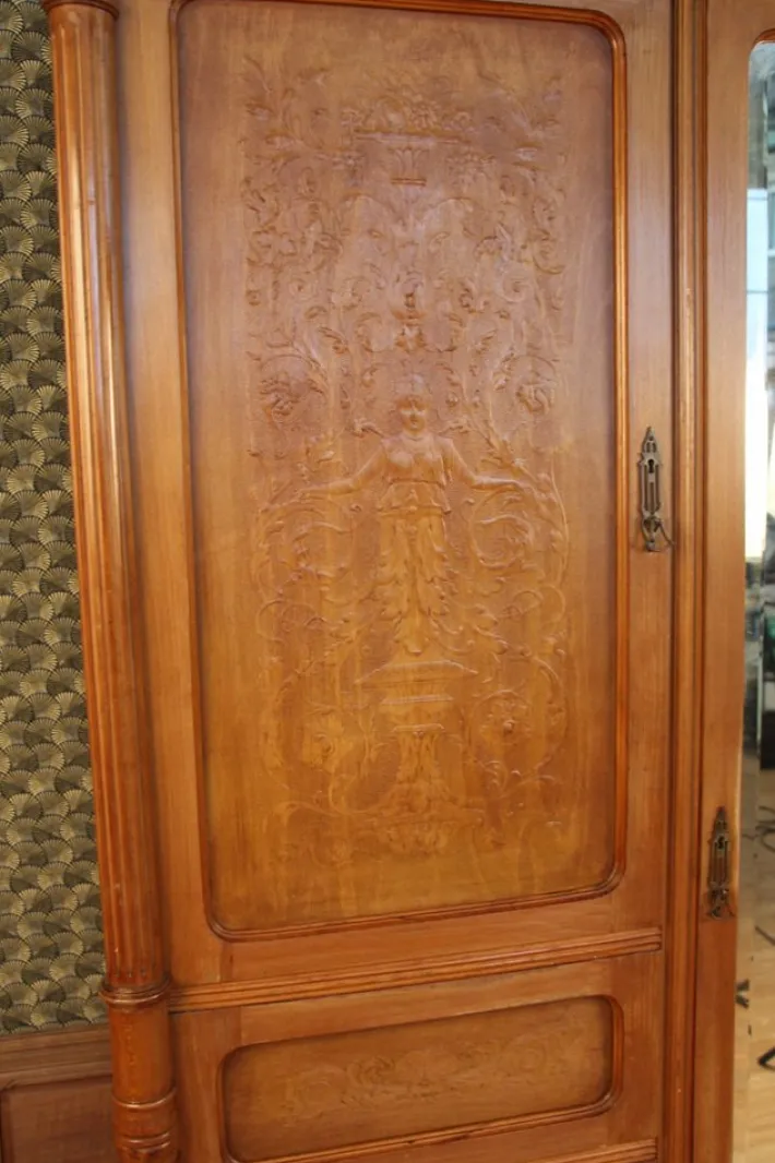 Pamono Wardrobe, Bedframe and Nightstand from Jacob and Josef Kohn, 1890s, Set of 3 Discount