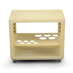 Pamono White Bar Trolley by Alberto Rosselli for Kartell, 1970s New