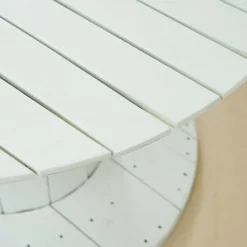 Pamono White Coil Wooden Outdoor Table Discount