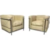 Pamono White Leather LC2 Club Chairs attributed to Le Corbusier for Cassina, 1970s, Set of 2 Sale